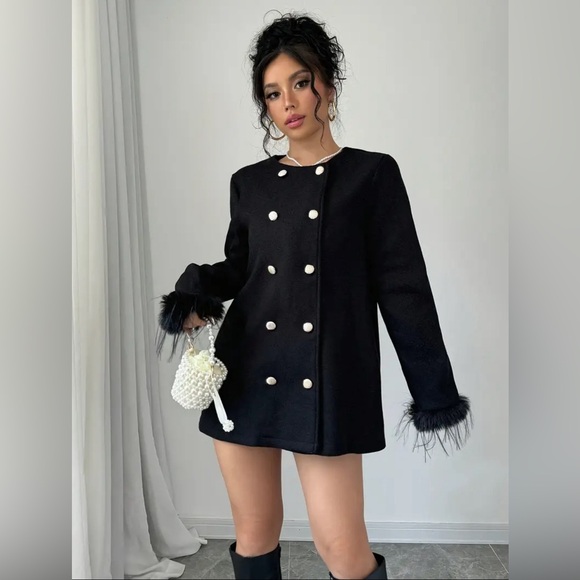 Passion of Essence Jackets & Blazers - Women’s Elegant Fashion Outerwear, Polyester Double-Breasted Coat